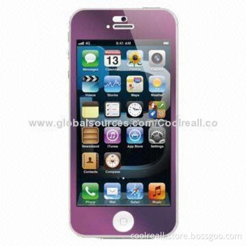 Colorful Ultra-clear Waterproof Tempered-glass Screen Protector for iPhone 5, Auto-exhaust